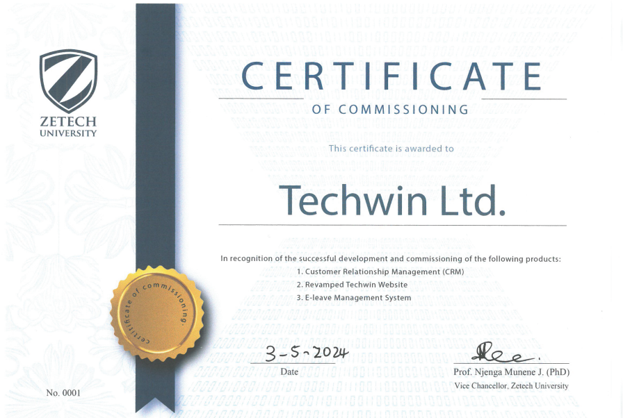 Zetech and Techwin Limited Collaboration